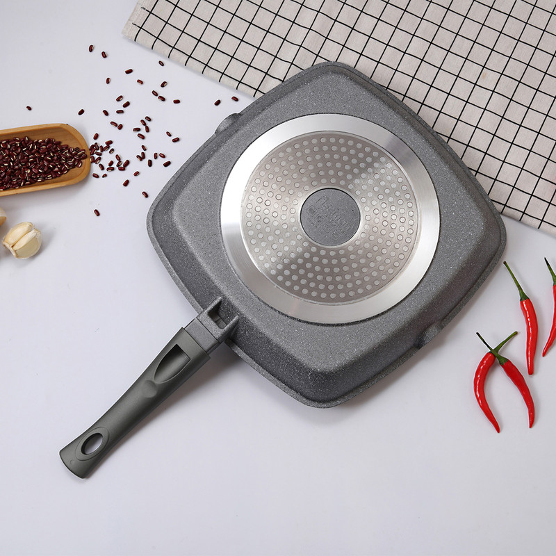 Fissman Square Grill Pan Grey Stone 24x4cm (Aluminum With Non-Stick Coating)