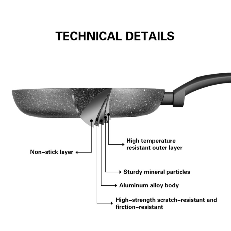 Fissman Frying Pan Grey Stone 24x4.5cm (Aluminum With Non-Stick Coating)