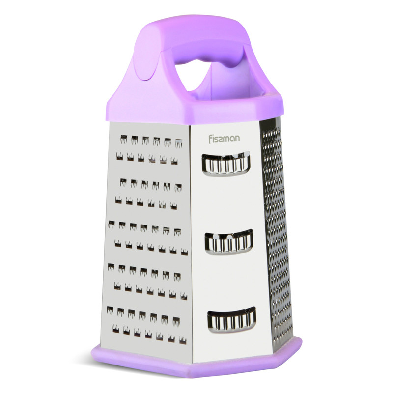 Fissman Vegetable And Chesse Grater Six-Sided 24cm Purple