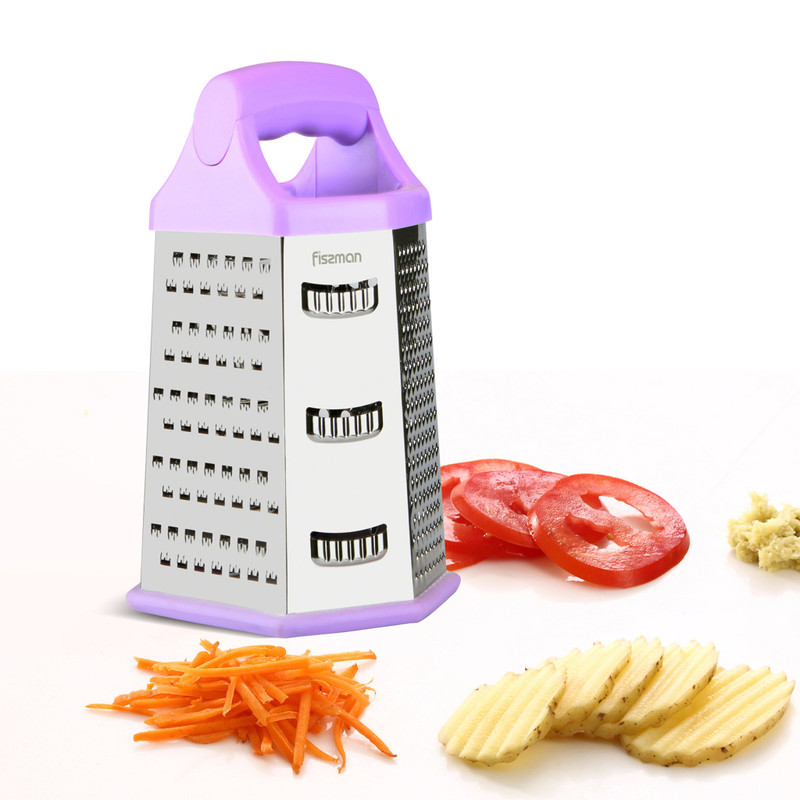 Fissman Vegetable And Chesse Grater Six-Sided 24cm Purple