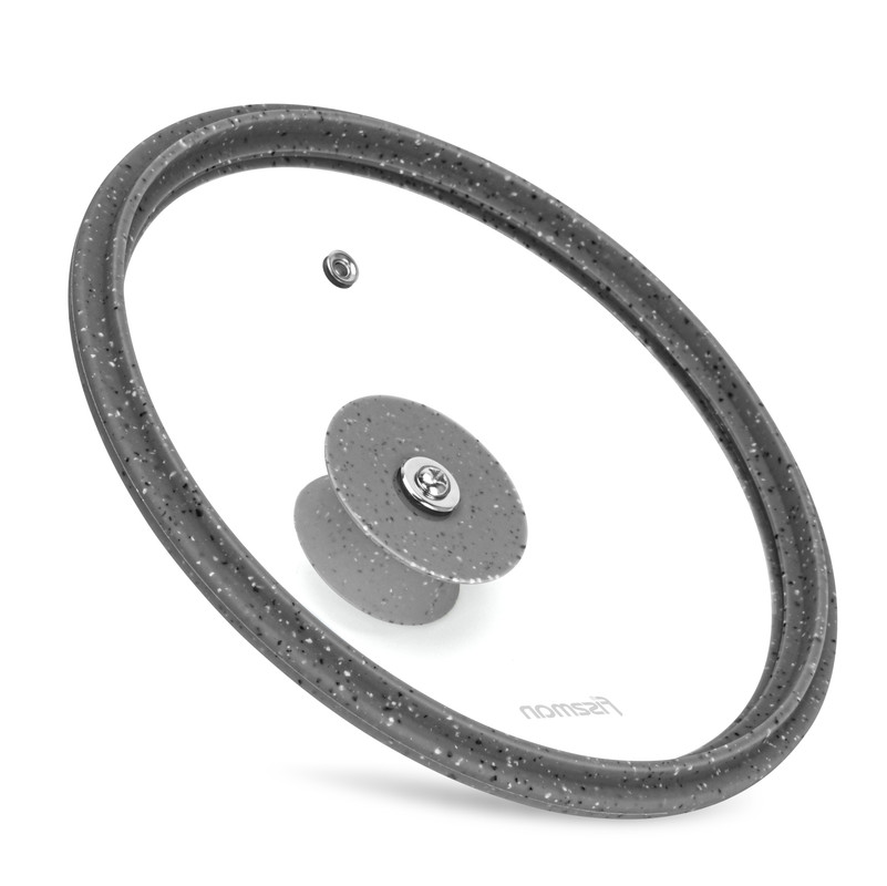 Fissman Lid Arcades 20cm With Grey Marbling Silicone Rim (Glass)
