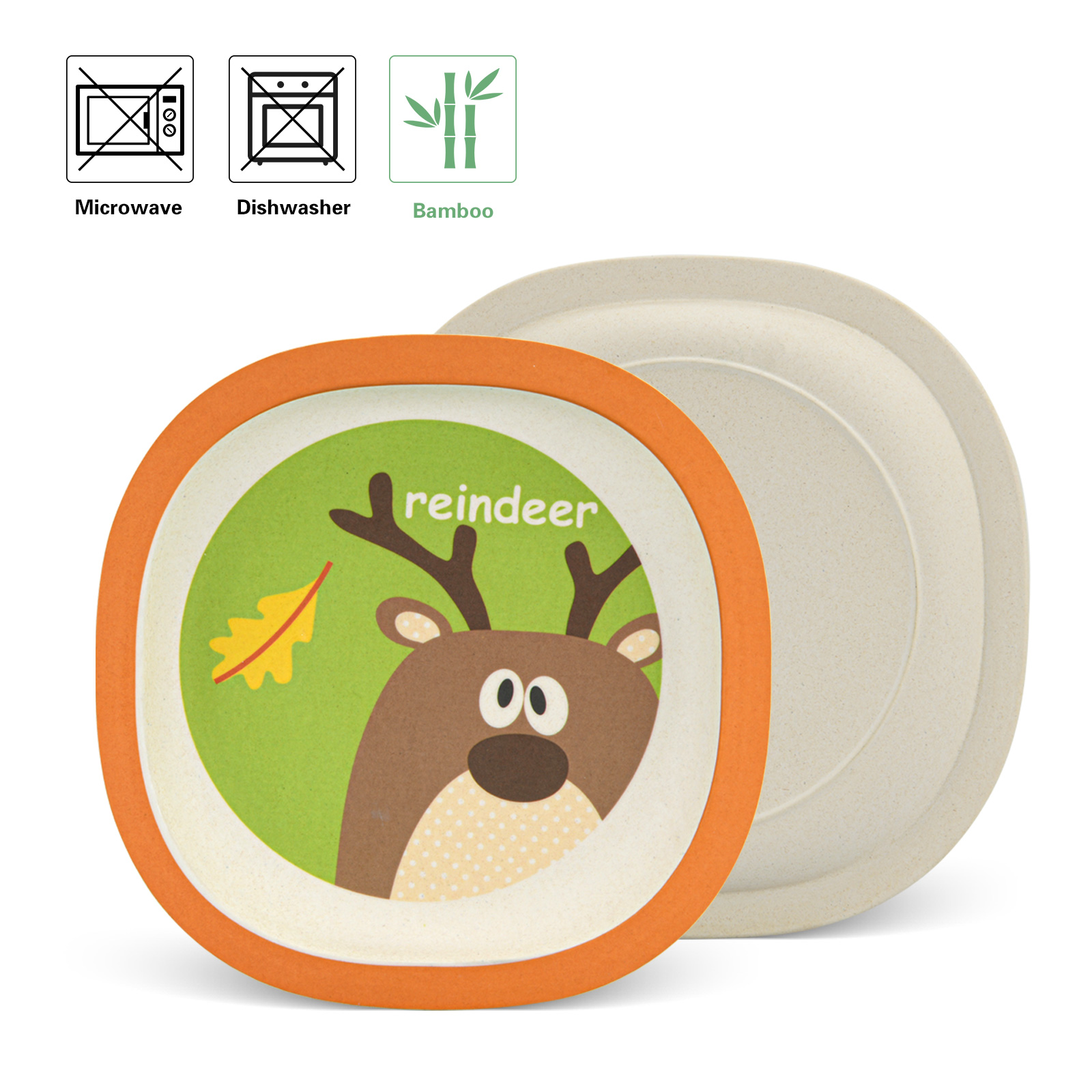 Fissman Dinner Set Deer 3 Pcs (Bamboo Fibre)