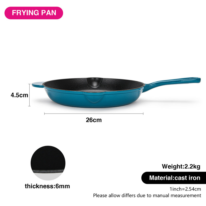 Fissman Frying Pan 26x4.5cm With Helper Handle (Enamel Cast Iron)