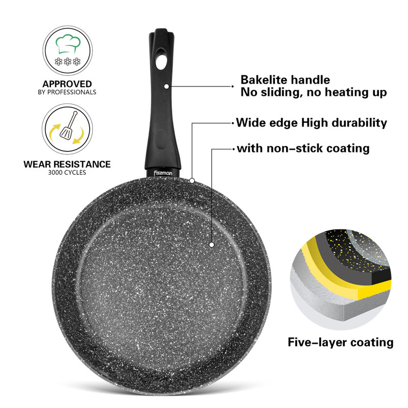 Fissman Deep Frying Pan Fiore 24x6.5cm (Aluminum With Non-Stick Coating)