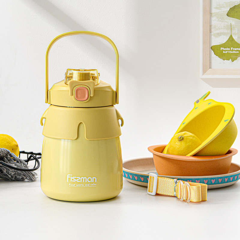 Fissman Double Wall Vacuum Flask 800ml Yellow (Stainless Steel)