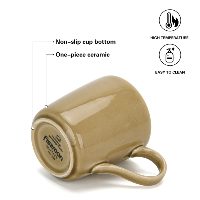 Fissman Cup 400ml Beige Crackle (Ceramic)