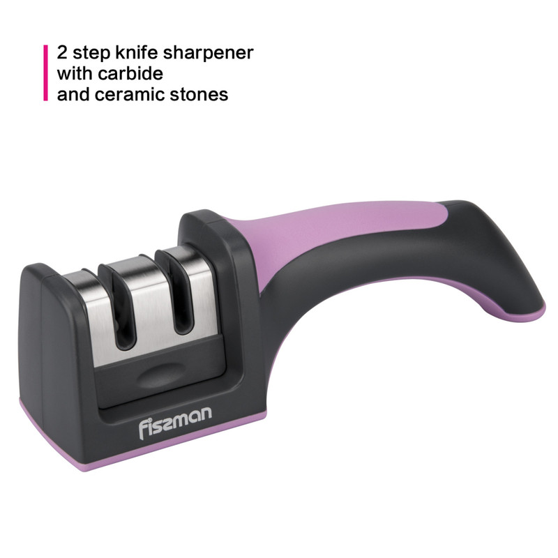 Fissman Sharpener 19x5x6cm Lilac For Two-Step Sharpening (Tungsten Carbide And C