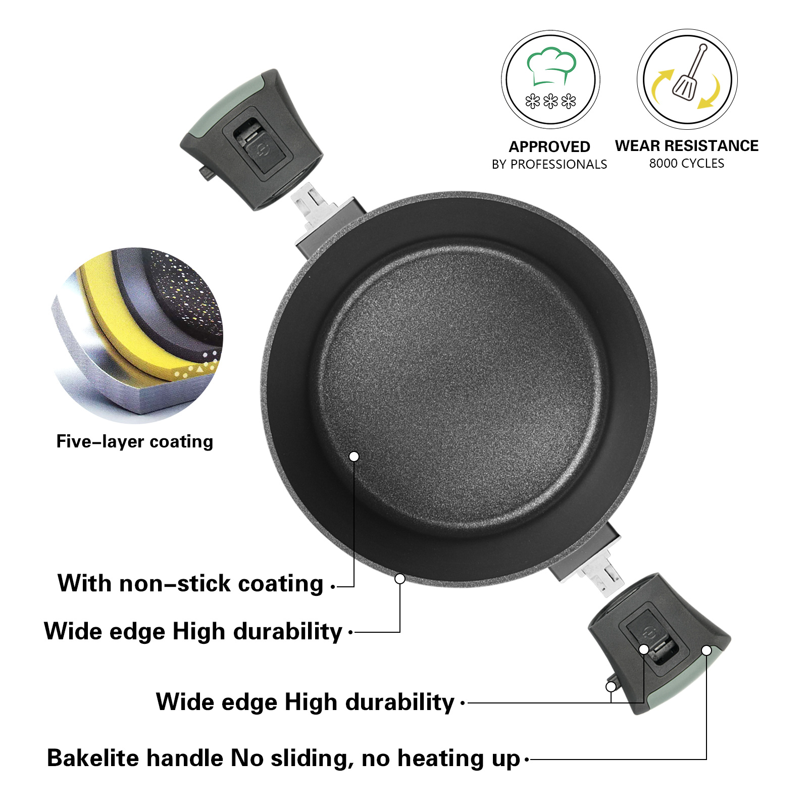 Fissman Stockpot Brilliant 24x12cm/4.5LTR With Detachable Handles And Glass Lid