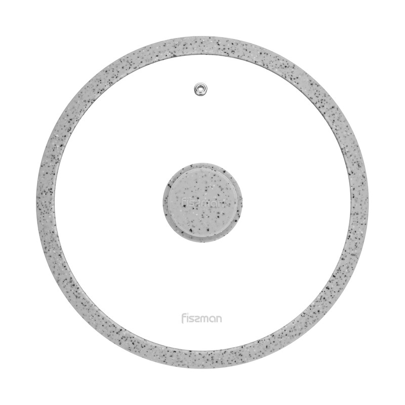 Fissman Lid Arcades 24cm With Light Grey Marble Silicone Rim (Glass)