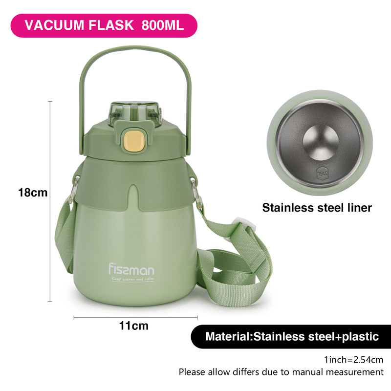Fissman Double Wall Vacuum Flask 800ml Green (Stainless Steel)