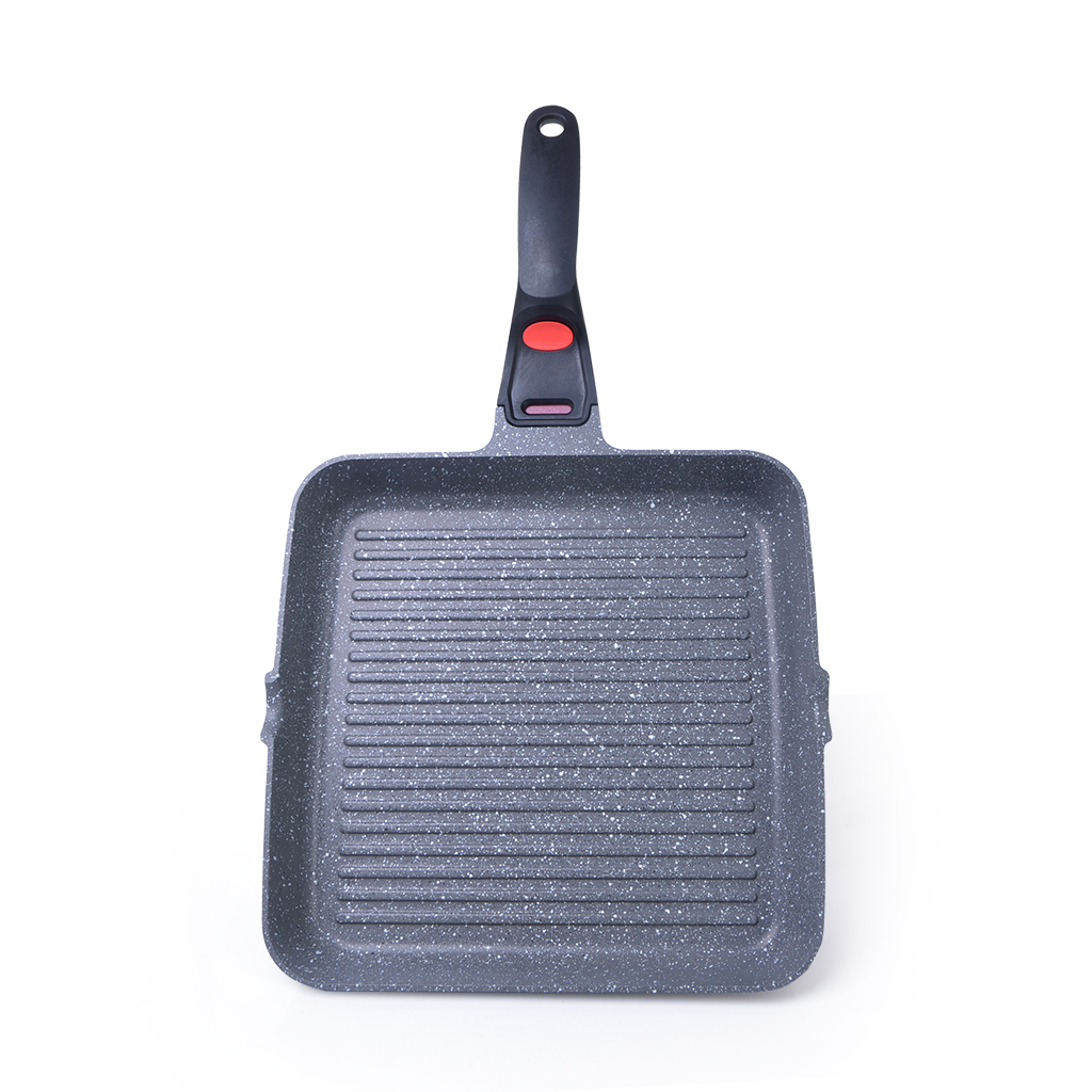 Fissman Square Grill Pan La Granite 28x4.5cm With Detachable Handle And Thermic