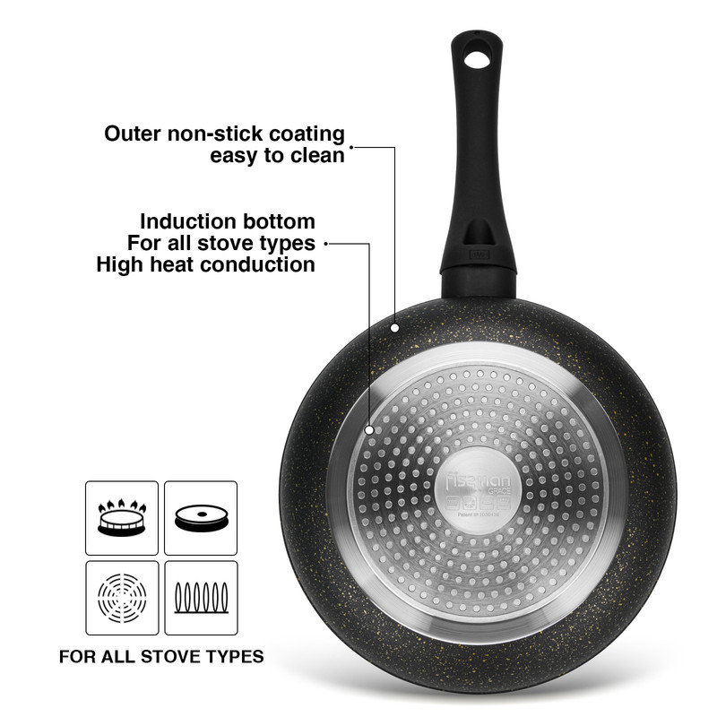 Fissman Deep Frying Pan Grace 24x7cm (Aluminum With Non-Stick Coating)