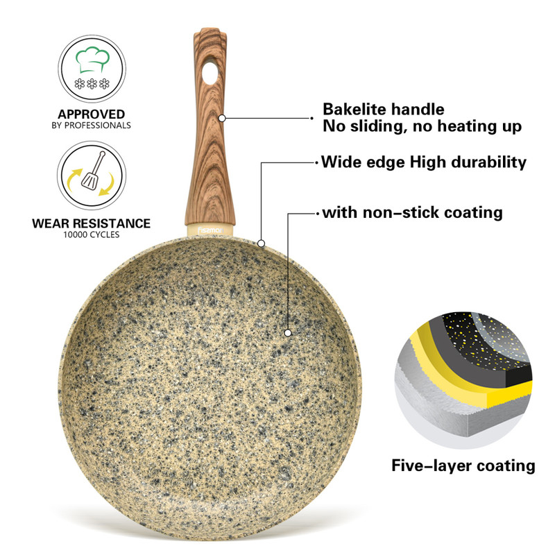 Fissman Frying Pan Crema Nova 26x5.2cm With Induction Bottom (Aluminium With Non