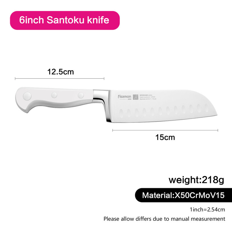 Fissman 6" Santoku Knife Monogami (X50crmov15 Steel)