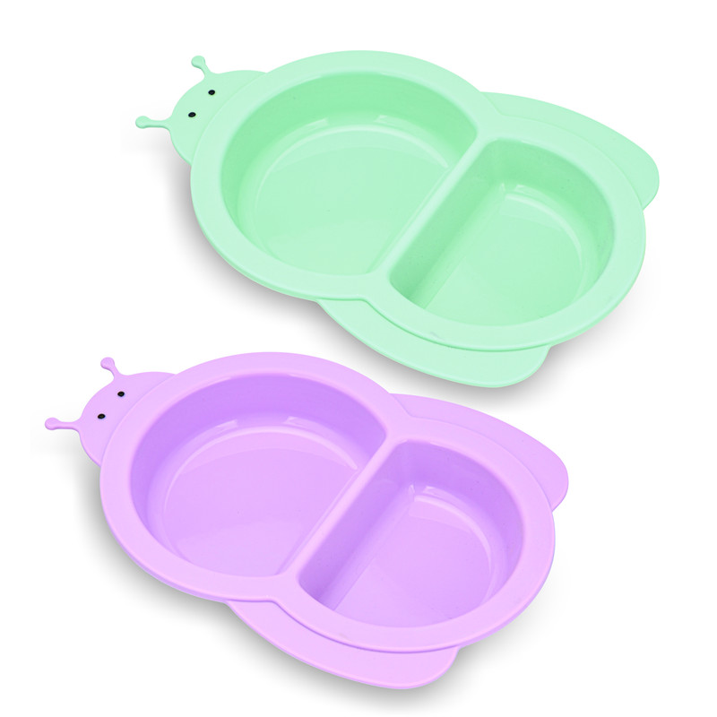 Fissman Silicone Divided Bowl For Kids Purple 340ml