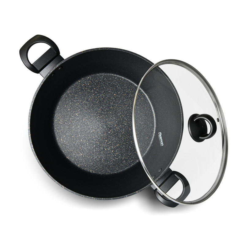 Fissman Stockpot Magna 30x15cm/9.15LTR With Glass Lid (Aluminium With Non-Stick