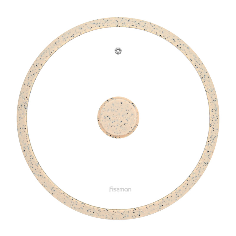 Fissman Lid Arcades 28cm With Beige Marble Silicone Rim (Glass)