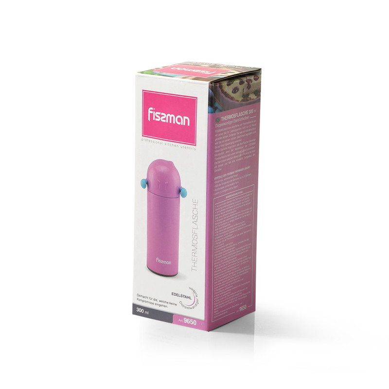 Fissman Double Wall Vacuum Bottle Boxing 300ml (Stainless Steel) Light Blue