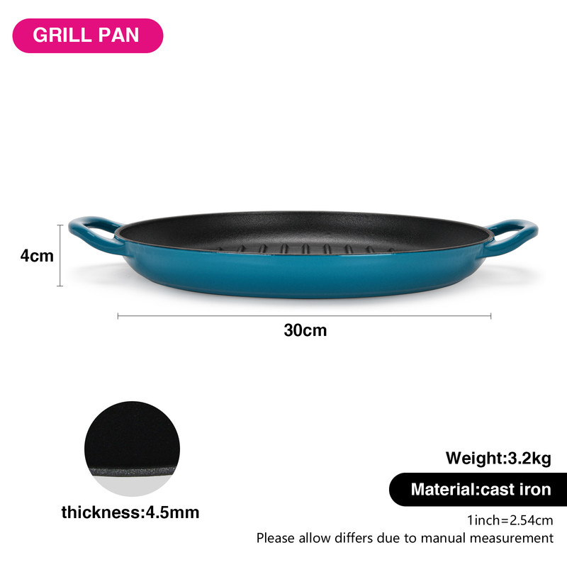 Fissman Grill Pan 30x4.0cm (Enamel Cast Iron)