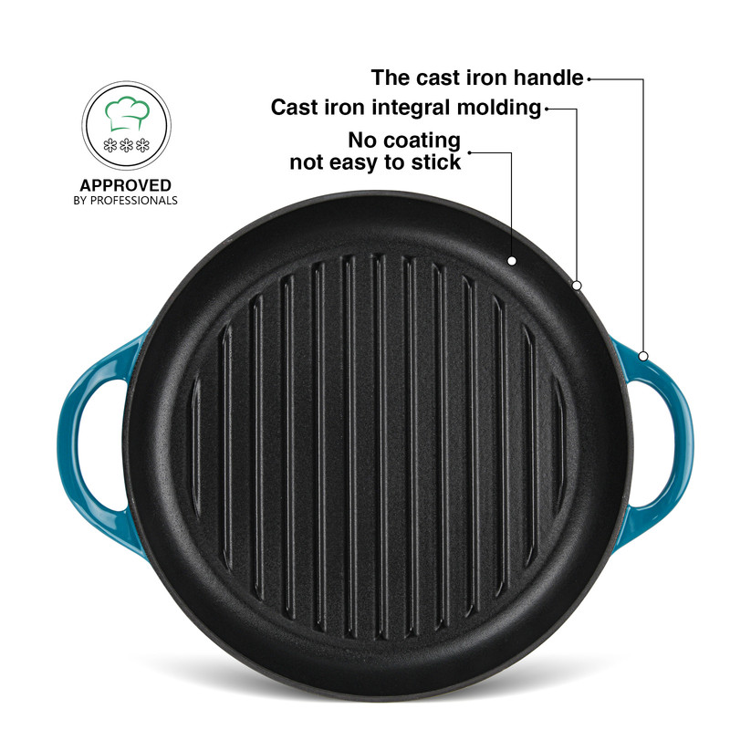 Fissman Grill Pan 30x4.0cm (Enamel Cast Iron)