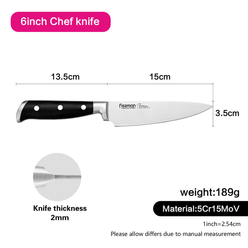 Fissman 6" Chef's Knife Koch (5cr15mov Steel)