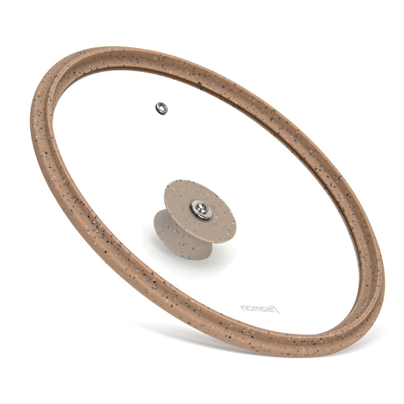 Fissman Lid Arcades 24cm With Brown Marbling Silicone Rim (Glass)