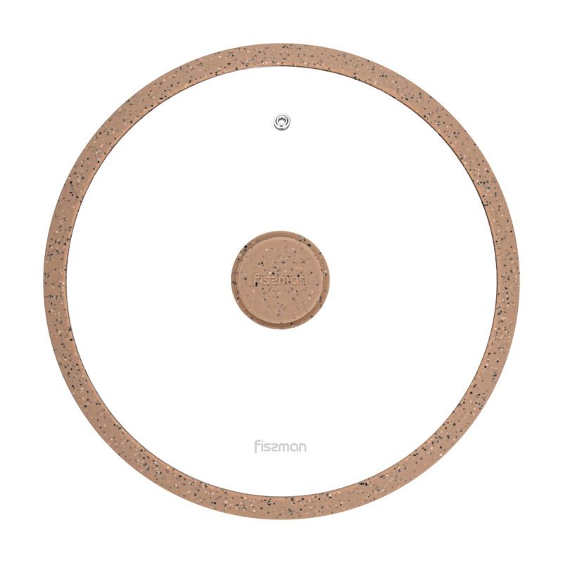 Fissman Lid Arcades 28cm With Brown Marbling Silicone Rim (Glass)