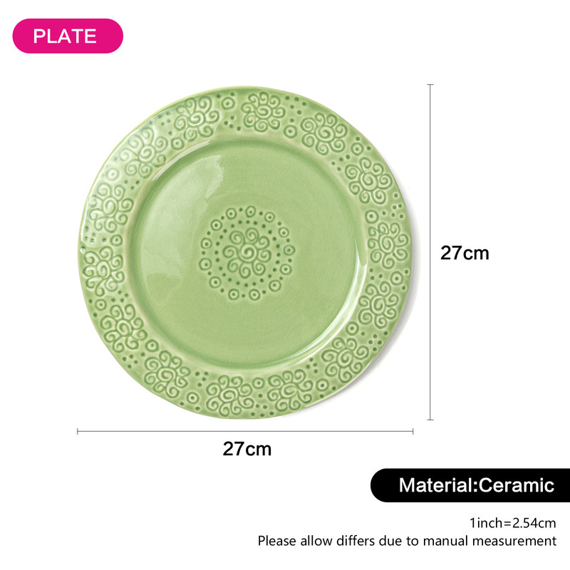 Fissman Plate 27x27x2.3cm Green Crackle (Ceramic)