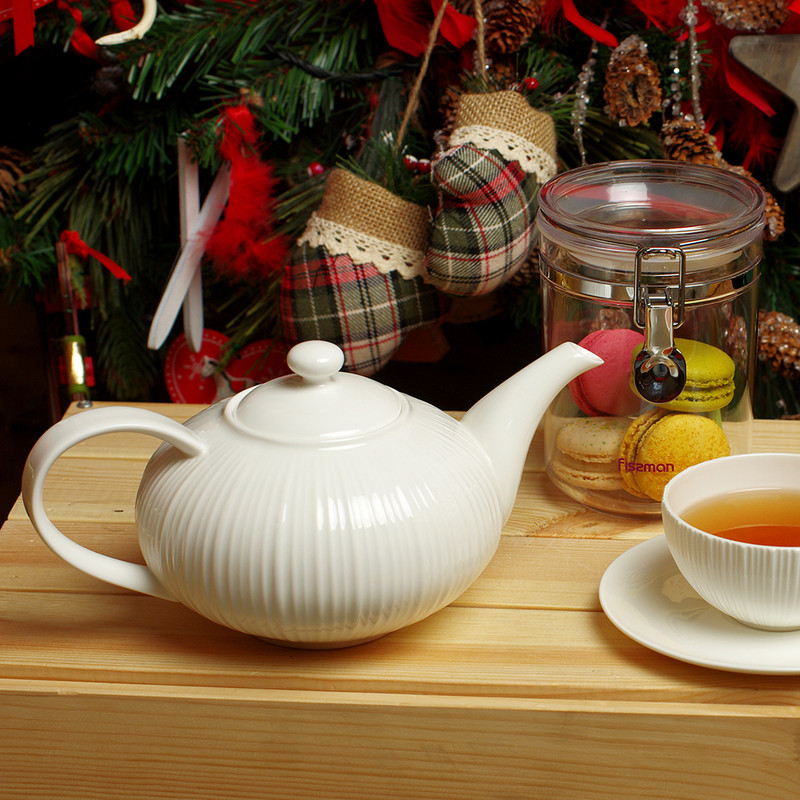 Fissman Tea Pot Elegance White 1000ml (Porcelain)