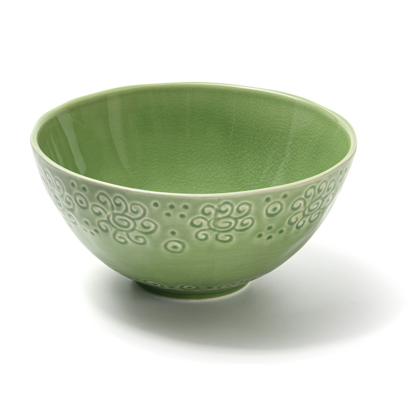 Fissman Bowl 21.6x21.6x10.2cm 1800ml Green Crackle (Ceramic)