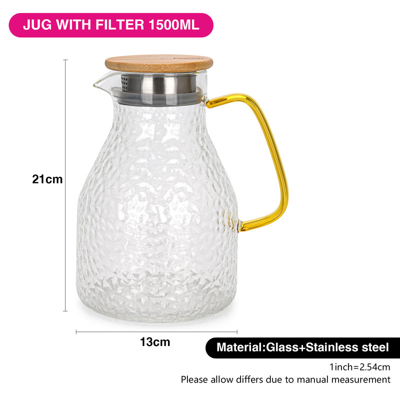 Fissman Jug 1500ml With Filter (Borosilicate Glass)