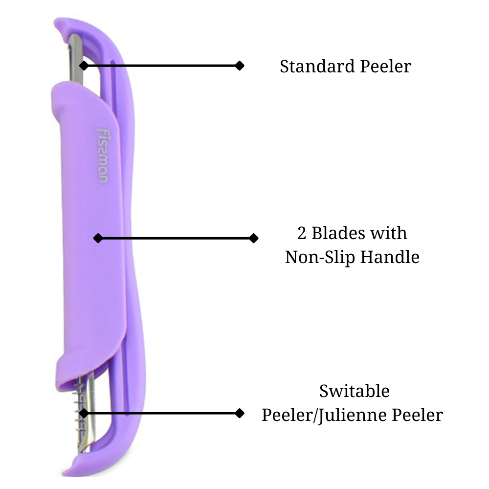 Fissman Vegetable P-Peeler With 2 Blades Purple 15cm