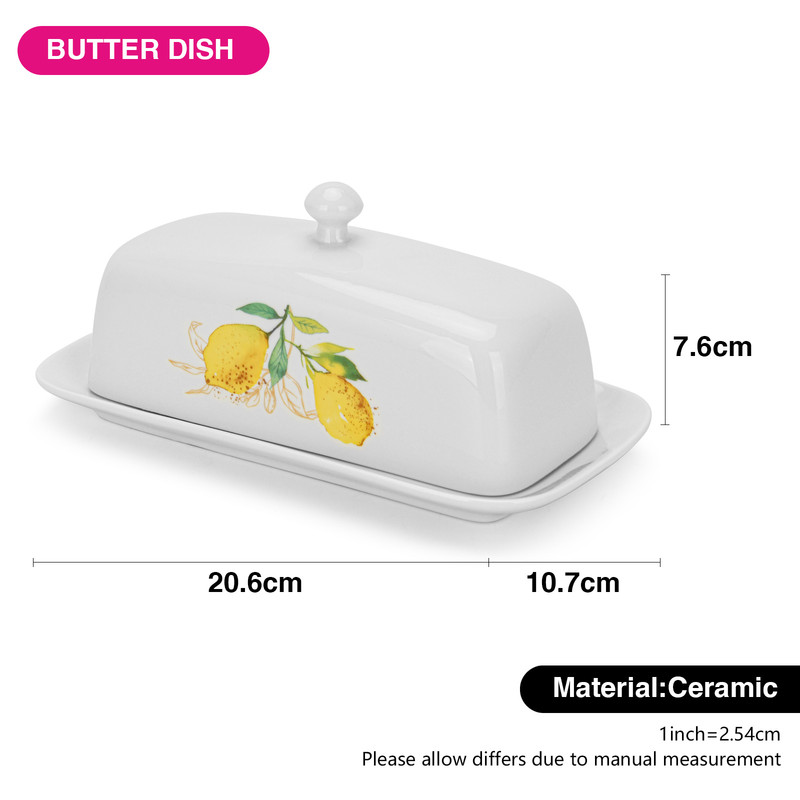 Fissman Butter Dish 20.6x10.7x7.6cm Capri (Durable Porcelain)