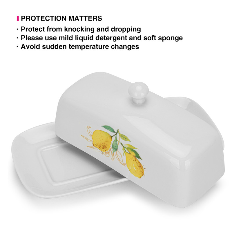 Fissman Butter Dish 20.6x10.7x7.6cm Capri (Durable Porcelain)