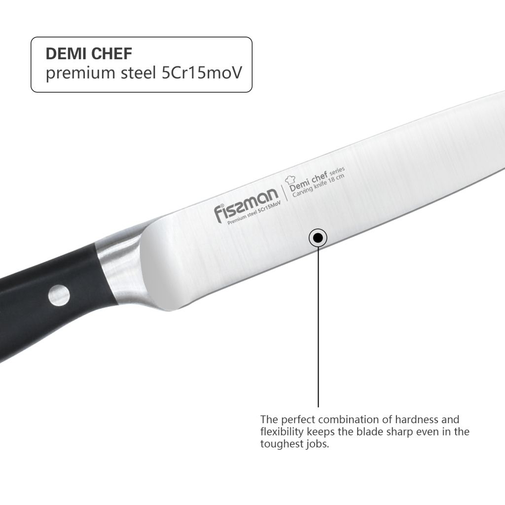 Fissman 7" Carving Knife Demi Chef (5cr15mov Blade)