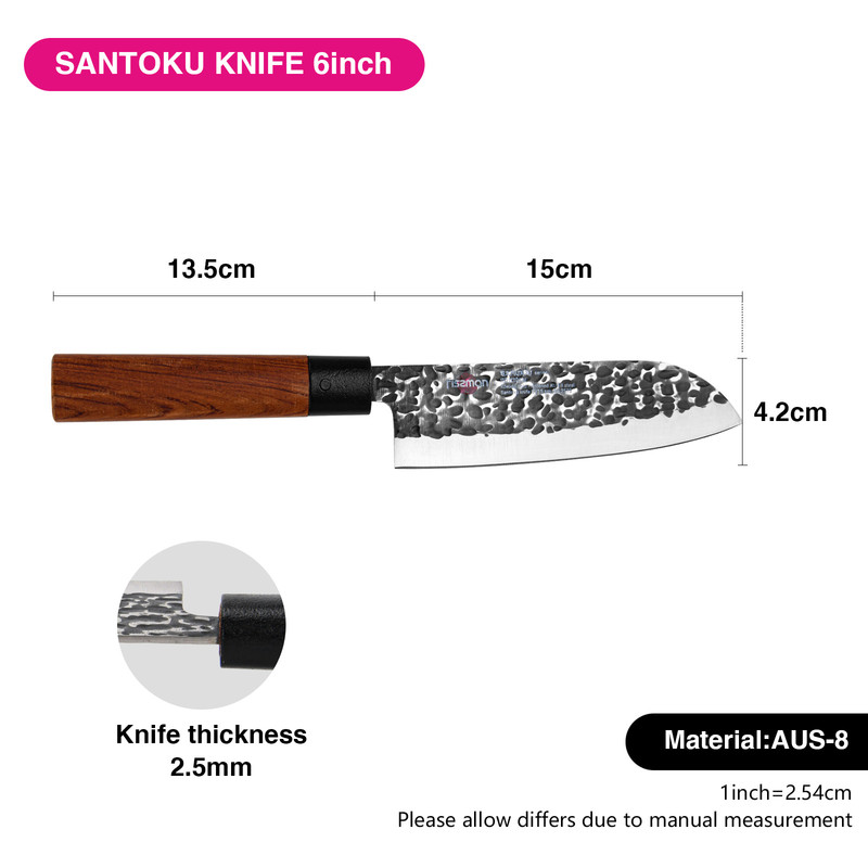 Fissman 6" Santoku Knife Samurai Ittosai 15cm (Steel Aus-8)