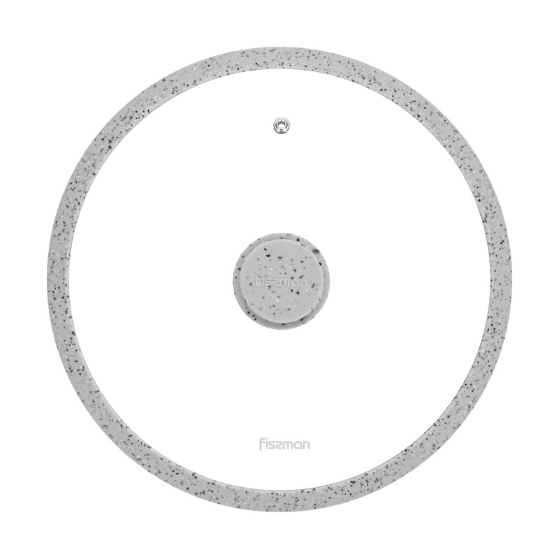Fissman Lid Arcades 28cm With Light Grey Marble Silicone Rim (Glass)