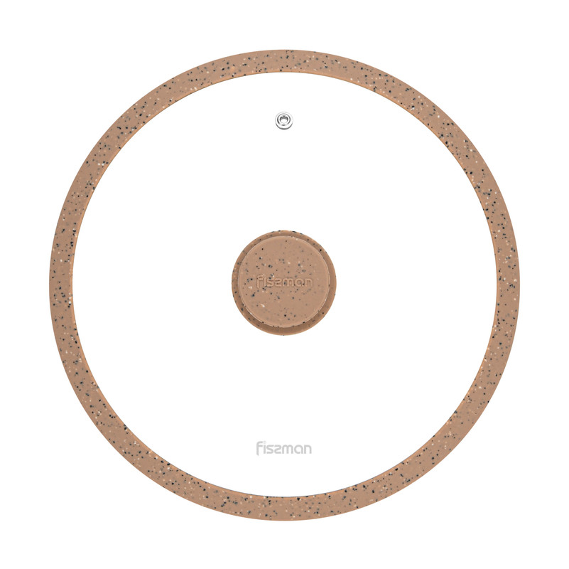 Fissman Lid Arcades 26cm With Brown Marbling Silicone Rim (Glass)