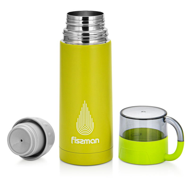 Fissman Double Wall Vacuum Bottle 350ml (Stainless Steel) Green