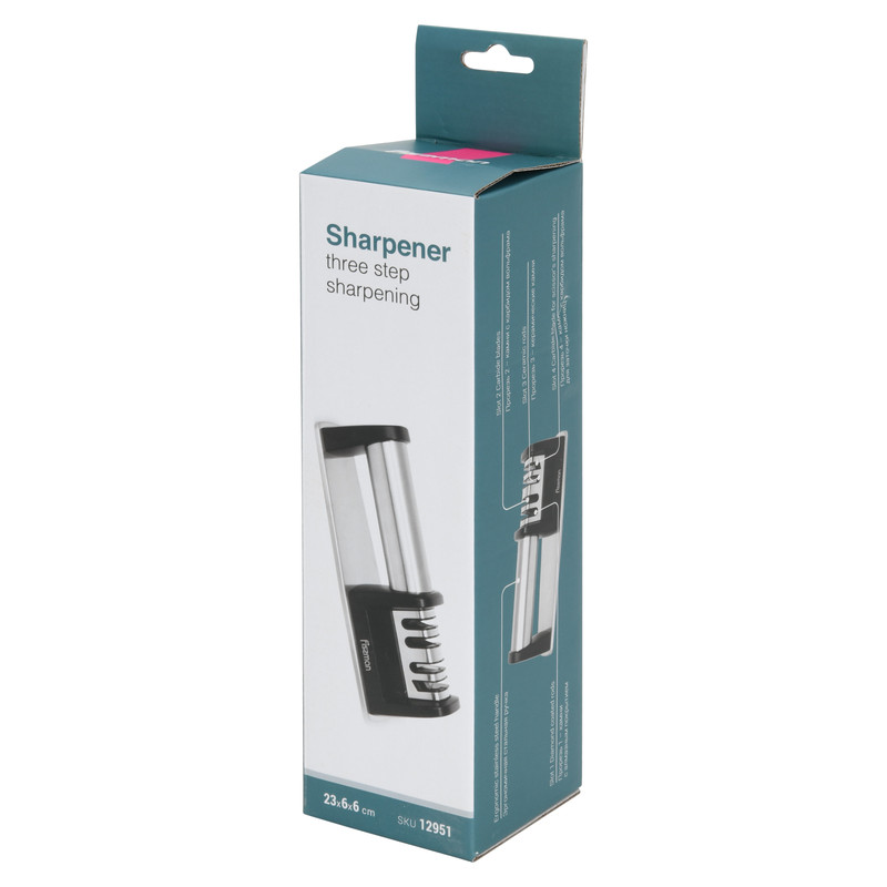 Fissman Sharpener Three Step Sharpening Rods (Diamond tungsten Carbide And Ceram