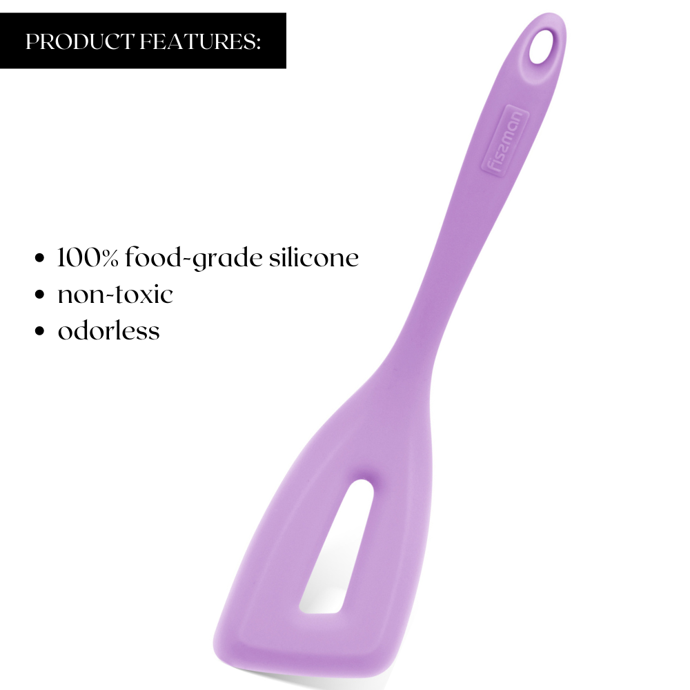 Fissman Iris Series Silicone Slotted Spatula/Turner Purple 27cm