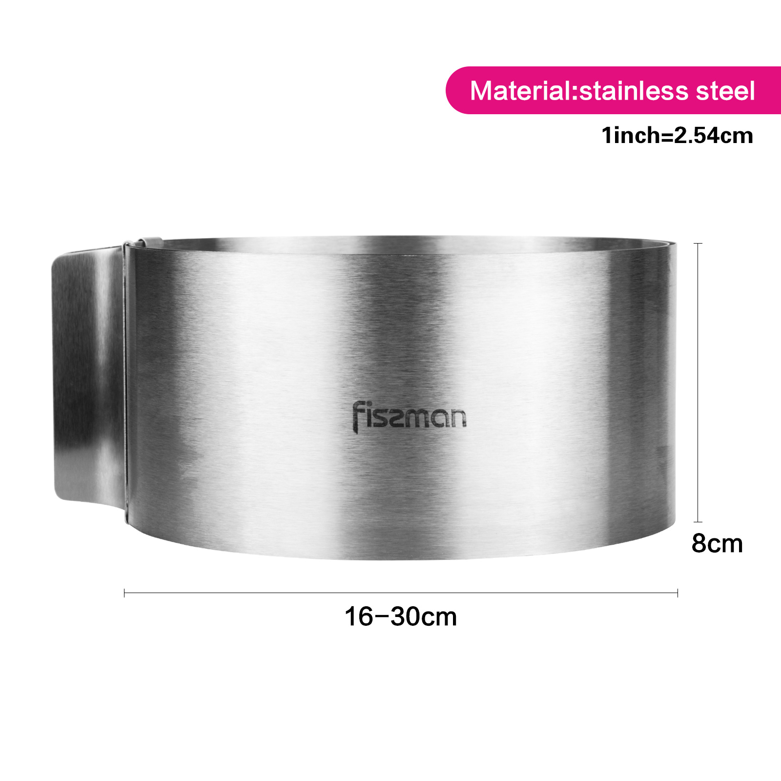 Fissman Adjustable Dessert Ring 16-30cm Round (Stainless Steel)
