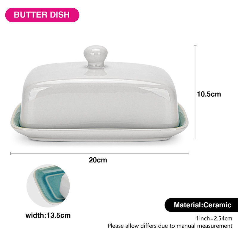 Fissman Butter Dish Celine 20x10.5cm (Ceramic) Azure