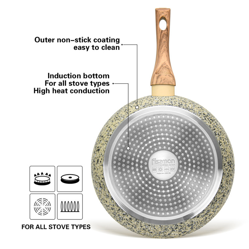 Fissman Frying Pan Crema Nova 28x5.4cm With Induction Bottom (Aluminium With Non