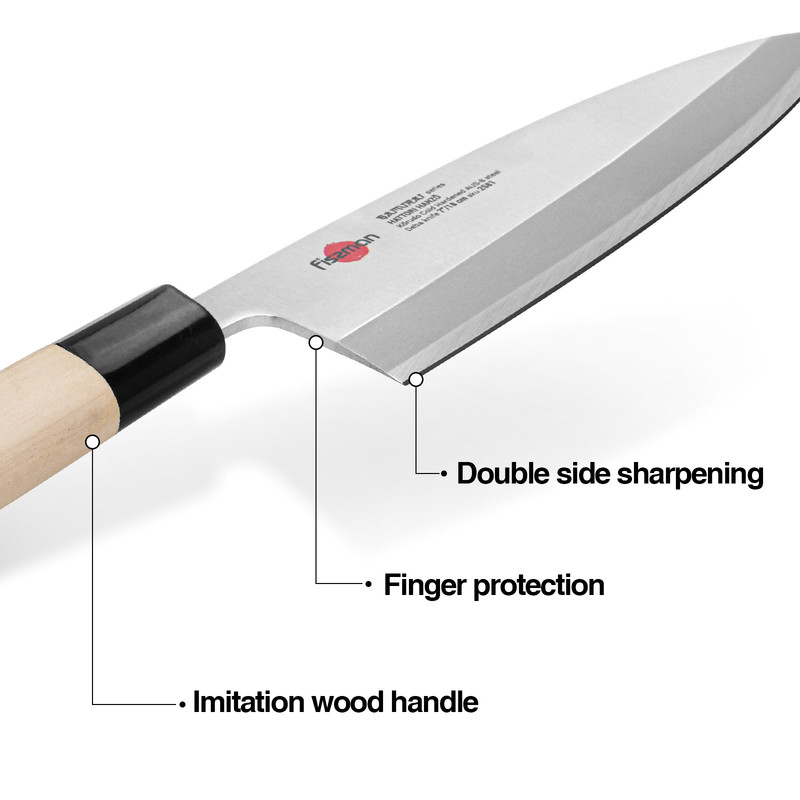 Fissman 7" Deba Knife Samurai Hanzo 18cm (Steel Aus-8)