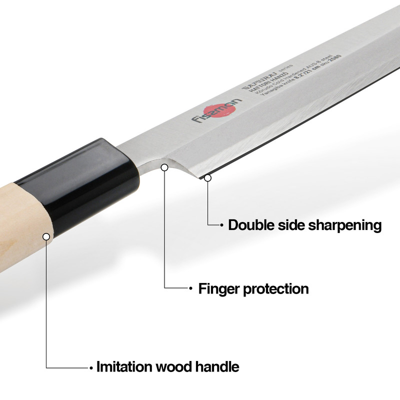 Fissman 8.2" Yanagiba Knife Samurai Hanzo 21cm (Steel Aus-8)