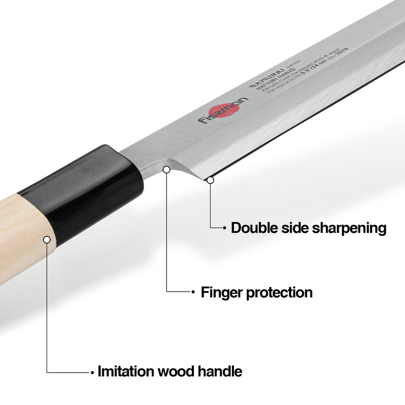 Fissman 9.5" Yanagiba Knife Samurai Hanzo 24cm (Steel Aus-8)