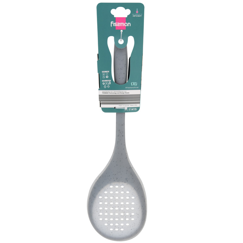 Fissman Slotted Spoon Mauris Grey 34cm (Nylon + Silicone)