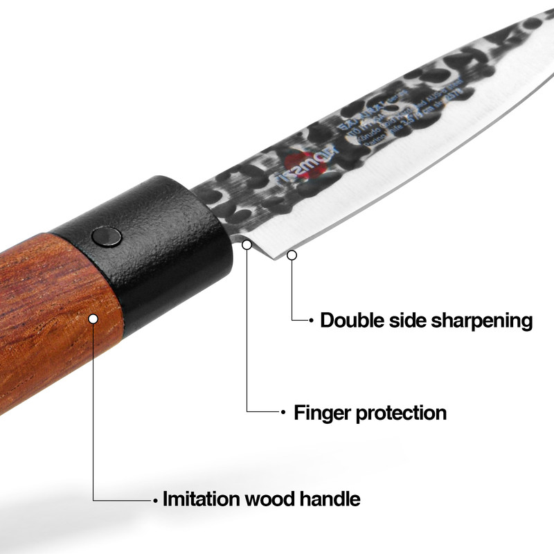 Fissman 3.5" Paring Knife Samurai Ittosai 9cm (Steel Aus-8)