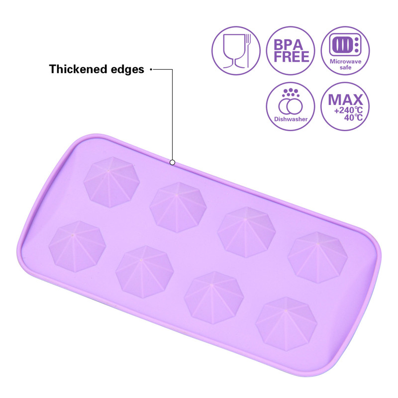 Fissman 8 Cups Ice Cube Mould Diamonds 21x10.5x2.5cm (Silicone)